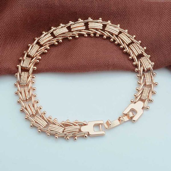 

3 style women smooth/carve beads geometric bracelets rose gold color strand round ball chains bracelets, Black