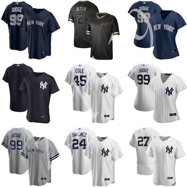 

2020 yankees baseball 45 gerrit cole jersey 2 derek jeter gary sanchez dj lemahieu aaron judge gleyber torres giancarlo stanton men kids wom, Blue;black