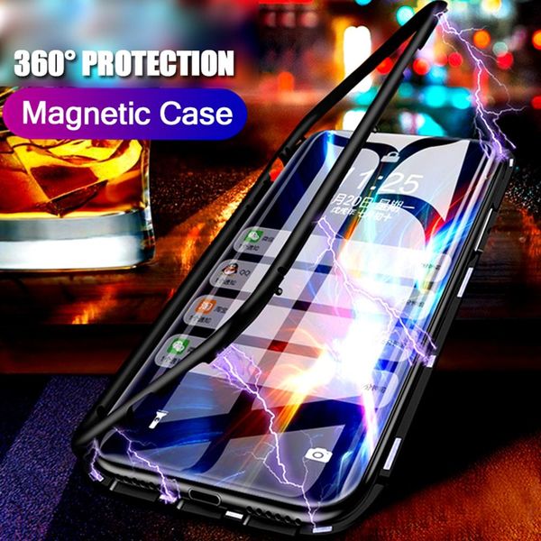 

c7 magnetic samsung a8 adsorption flip case pro a9 plus metal j6 phone glass cover c9 j8 galaxy for a9s a7 j4 afplz pt2009