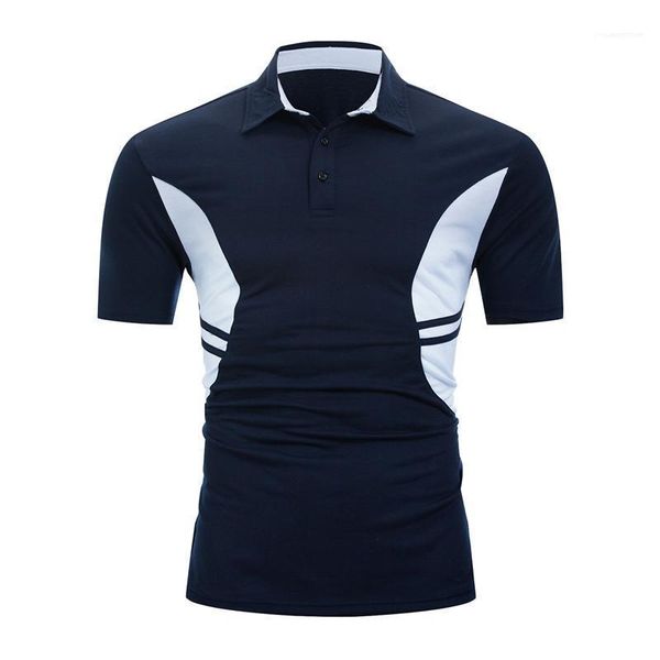 

polo casual solid colors lapel neck spring designer mens cotton polo short sleeve stripe splicing, White;black