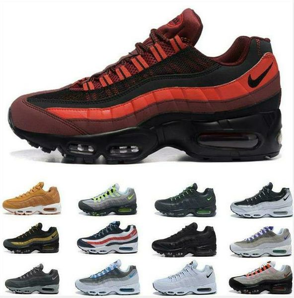 

wholesale 2020 men air og cushion 95 running shoes authentic max chaussure 95s sneakers boots black red white trainer walking sports 40-45