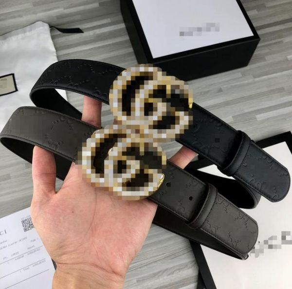 

2020 new fashion designer belt ladies diamond-encrusted luxury belt ceinture smooth buckle leather for ladies belt with box 2073106b, Black;brown