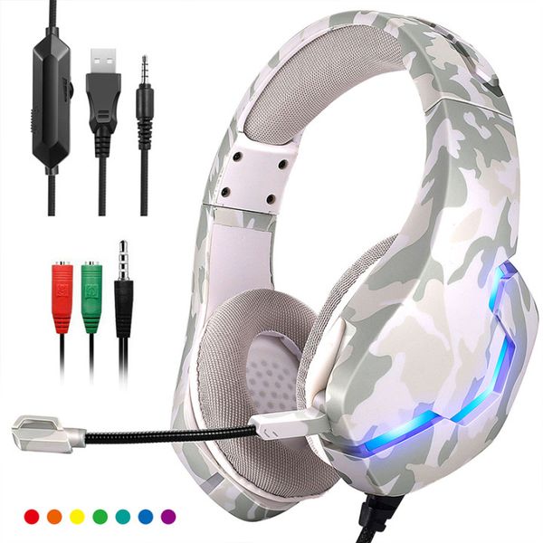 

7 color led professional gaming headphone 3.5mm wired game headset stereo computer bass gamer with mic for pc switch xbox
