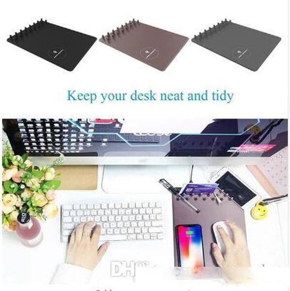 

4 in 1 qi wireless charger charging holder mouse pad mat ruler for iphone x new omputer mouse pad mat table gaming mousepad