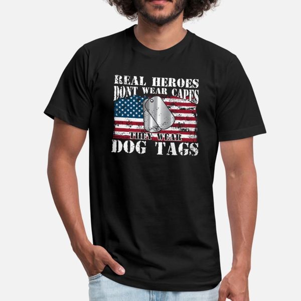 

real heroes dont wear capes they wear dog tags t shirt men customized short sleeve s-xxxl outfit anti-wrinkle new style spring autumn