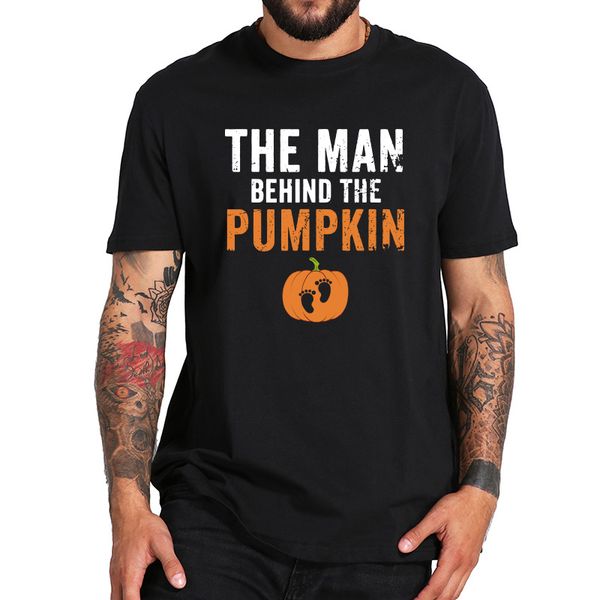 

человек за тыкву t shirt halloween mens новый папа ожидая тенниска 100% хлопка высокого качества дышащий tee tops