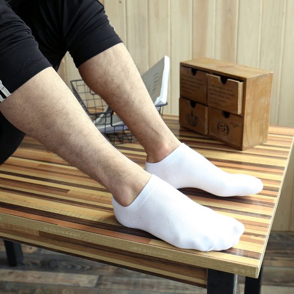 

men's socks 5 pair/lot cotton fashion breathable short summer cool invisible low cut ankle white boat, Black
