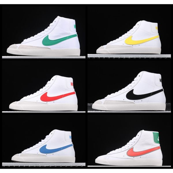 

2020 sb blazer mid 77 shoes lucid green sail white chicago and toronto canvas pacific blue habanero red shoes size 36-45, Black