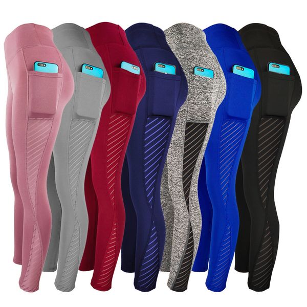 

yoga outfits women's leggings for sports pants gym high waist seamless elasticity mesh running fitness workout clothing, White;red