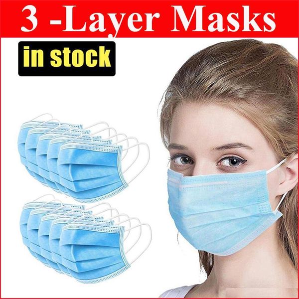 

disposable face mask 3 layer ear-loop dust mouth masks cover 3-ply non-woven disposable dust mask soft breathable outdoor part