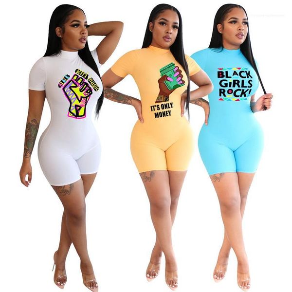 

catch money printed skinny zipper design rompers fashion womens clothing summer ladies designer jumpsuits natural color, Black;white