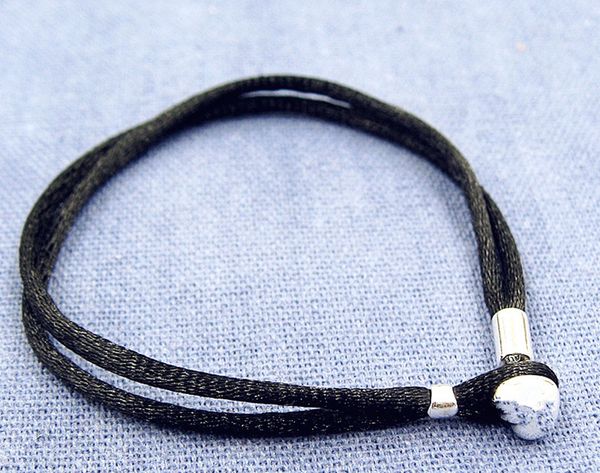 

2017 new fabric cord bracelet with sterling silver heart clasp bracelet for european pandora style charms and beads, Golden;silver