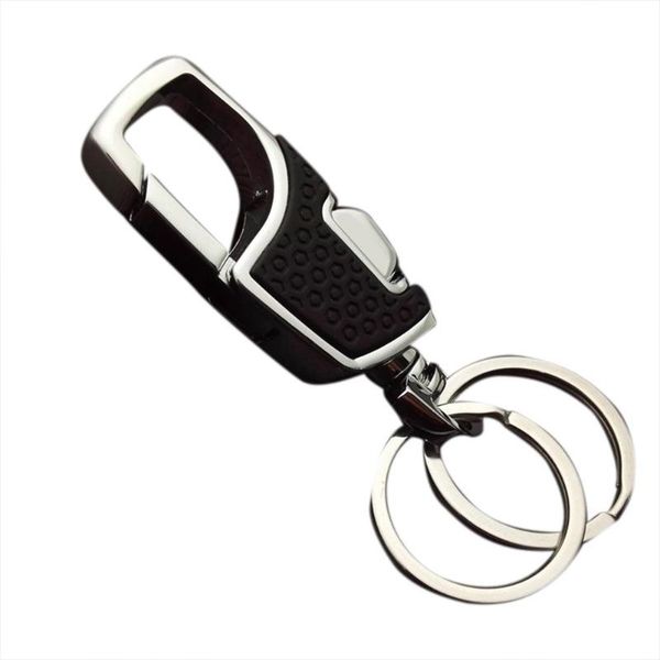 

keychain car keys car keychain metal pendant double ring black keys, Silver