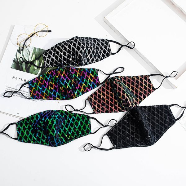 

fashion shiny sequins mask washable comfortable face mask reusable face masks sun protection section dust-proof smog masks