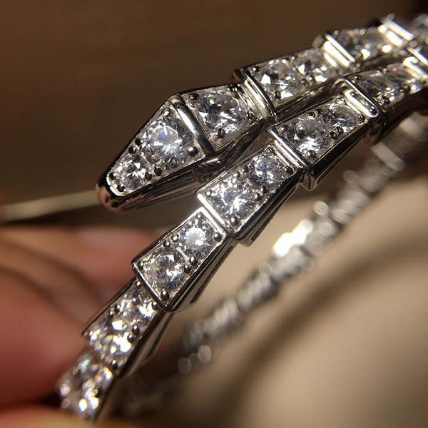 

women silver diamond snake bangle elasticity viper bracelets joker woman party wedding bangles dropshipping, Black