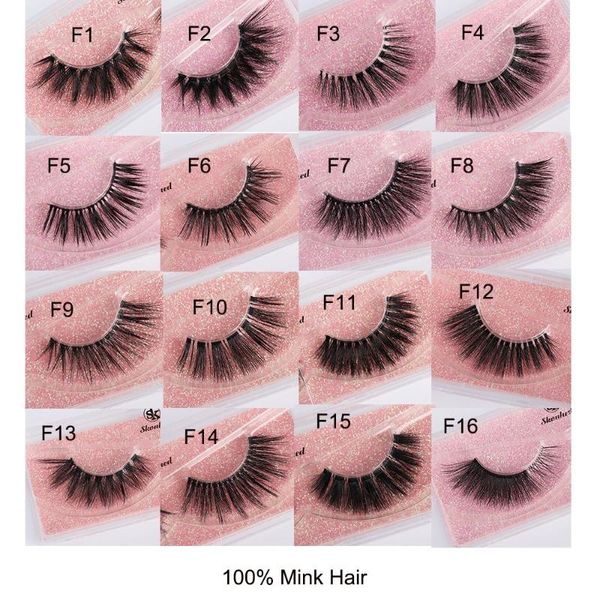 

1pair false eyelashes natural makeup 3d mink lashes extension make up real siberian mink strip eyelashes 18 style false eyelash