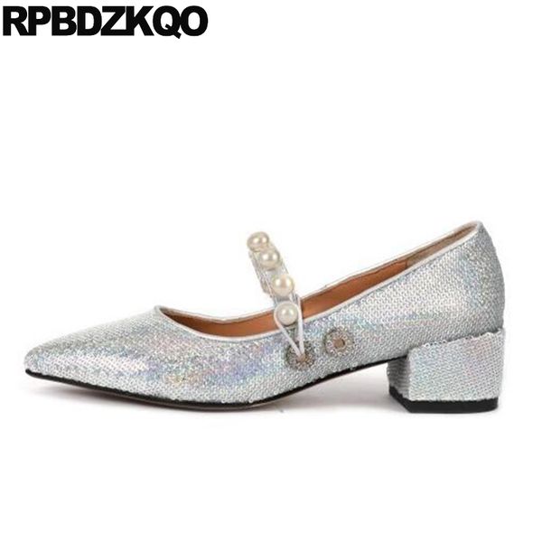 

pearl italian flats shallow brand designer shoes women luxury 2020 silver ladies sequin pointed toe slip on chinese china black