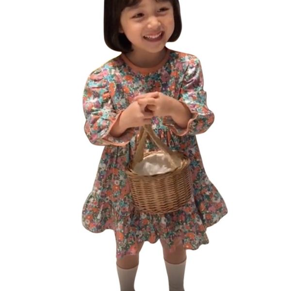 

baby girls long sleeve dresses kids children autumn print dresses casual robes princess dress costumn for kids 2020 new, Red;yellow