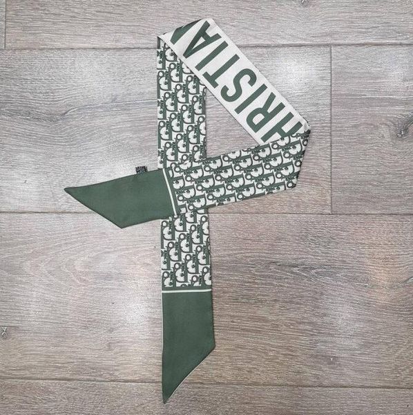 

2020 fashion series double print twill small tie bag handle imitation silk scarf silk ribbon headband scarf head scarf, Blue;gray