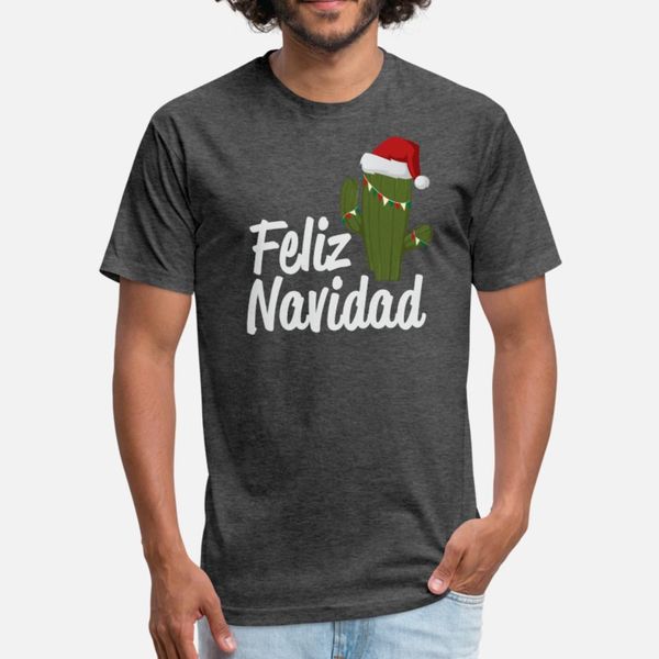 

funny feliz navidad cactus t shirt men character tee shirt round neck fit gift basic summer style leisure shirt