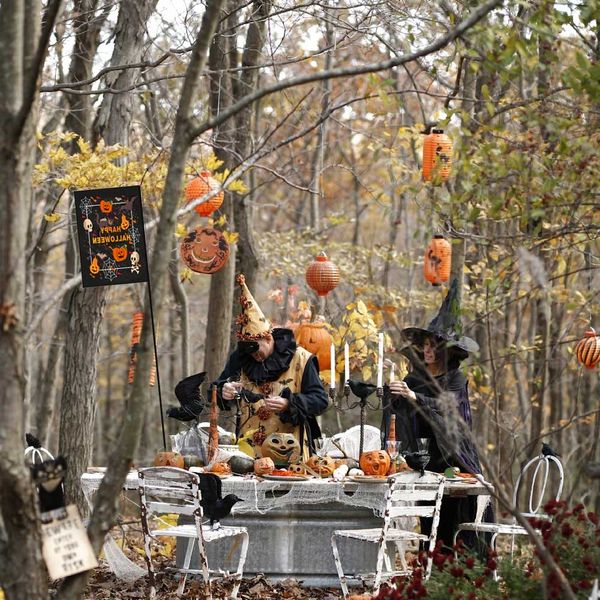 

pumpkin print double sided halloween decor porch garden flag linen outdoor yard