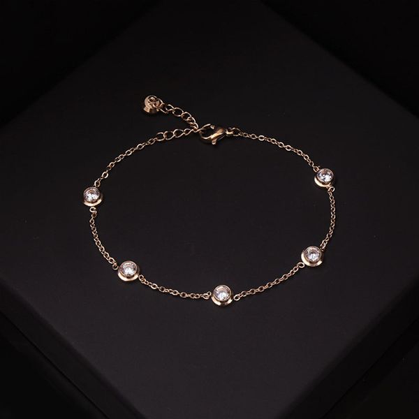 

link, chain women bracelet embellished with crystals 316 stainless steel, Black