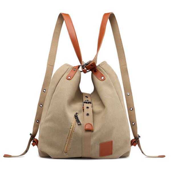 

new women canvas shoulder bags multifunction women back pack for students school travel bags large capacity