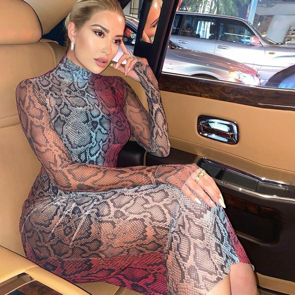 

мода новые женские платья уличная мода sexy и вжик deco lady sliming платье с длинным рукавом черепаха шеи печати платья, Black;gray