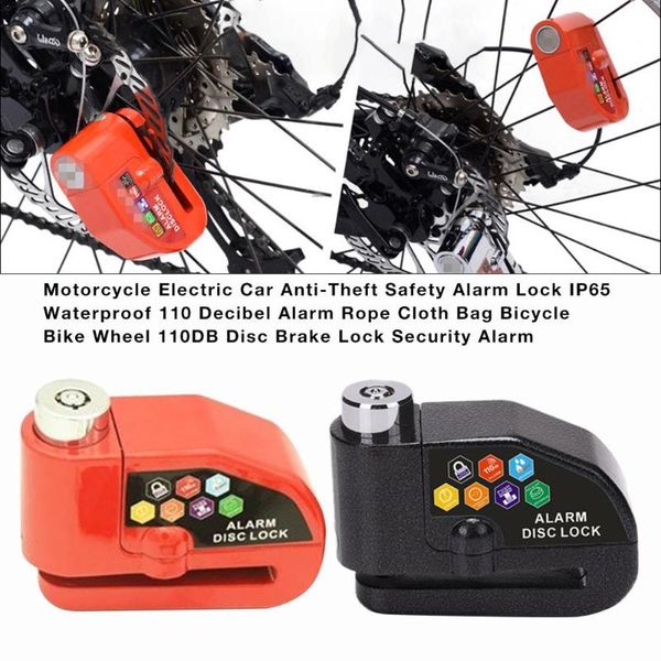 

motorcycle electric car anti-theft safety alarm lock ip65 waterproof 110 decibel alarm rope cloth bag bicycle bike