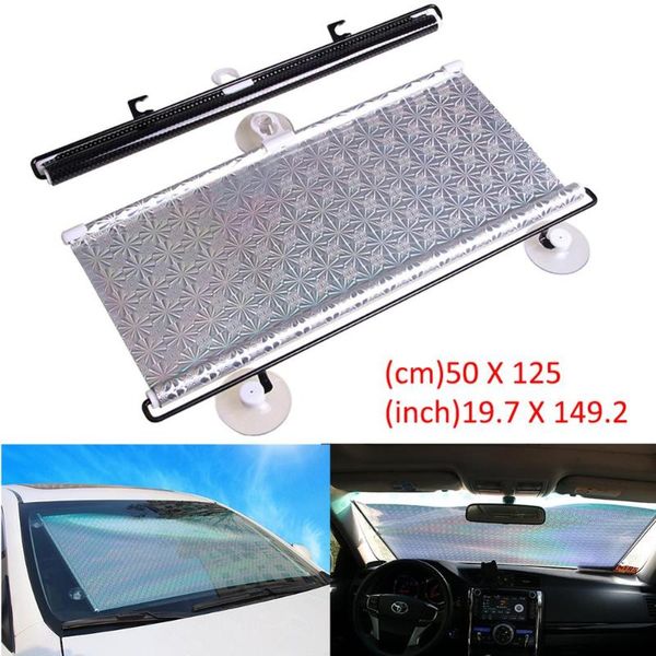 

retractable car front window sunshades 50x125cm pvc auto windows sun shade anti-uv protection sun visor