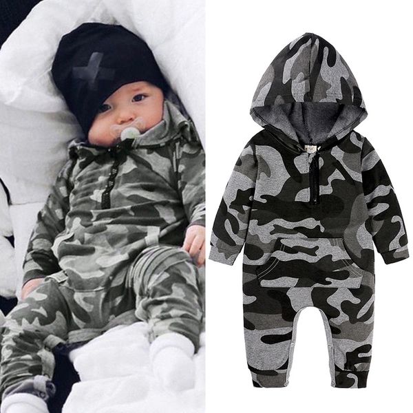 

clothing camouflage clothes tracksuit baby rompers long sleeve jumpsuit autumn newborn costume baby boys, Blue