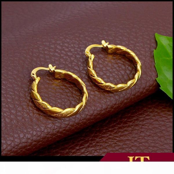

f 14 k yellow gold gf twisted ip hoops circle hinge hoop medium large earrings, Golden;silver