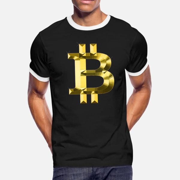 

gold bitcoin bling t shirt men designer cotton round neck basic solid crazy authentic spring autumn normal shirt