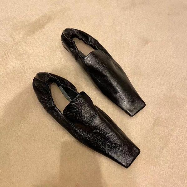 

2020 fashion designer leather square toe women pumps luxury black yellow slip-on ladies party club sandals shoes