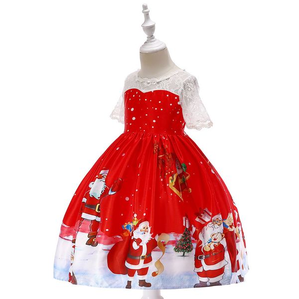 

fancy baby girl christmas santa dress for girls winter snowman holiday children clothing xmas party tulle kids costume 1n5, White