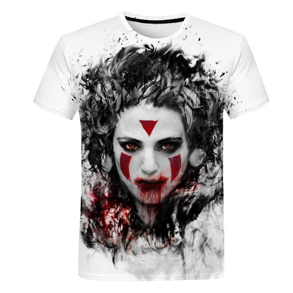 

the clown joker face male clown short sleeved 3d print shirts humor anime plus size men clothing