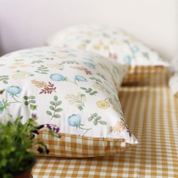 

cute nordic rustic flower bedding set teen kid girl,cotton twin full  retro home textile bed sheet pillow case quilt cover