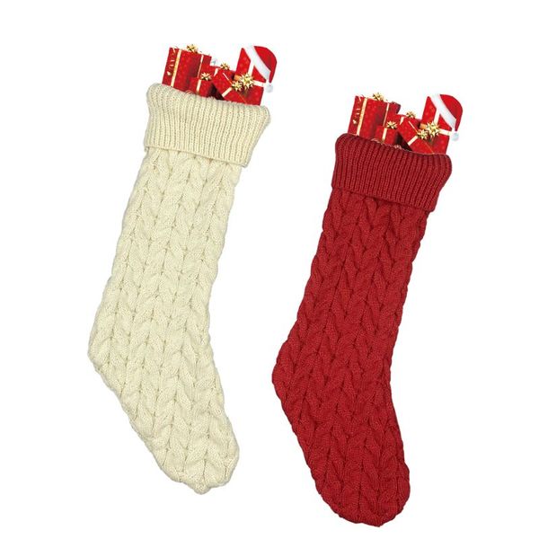 

christmas stockings sock knitted candy gift bag holiday party decorations xmas tree hanging pendant ornament