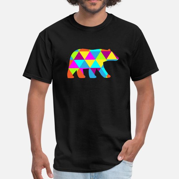 

polygon bear t shirt men design 100% cotton round neck vintage crazy funny spring autumn family shirt