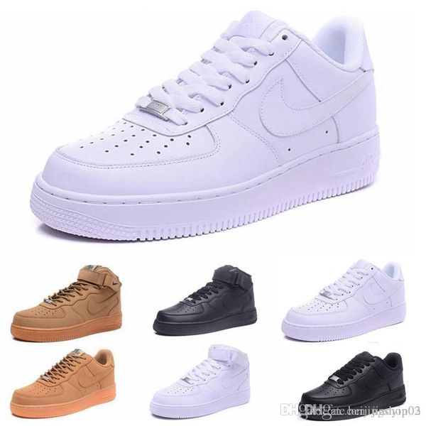 

ji3 2020forces men women low cut one 1 shoes white black dunk skateboarding shoes classic af fly trainers high knit 7-11