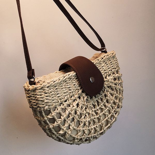 

casual half moon rattan women shoulder bags wicker woven lady crossbody bag summer beach straw bags lady small purse travel 2020