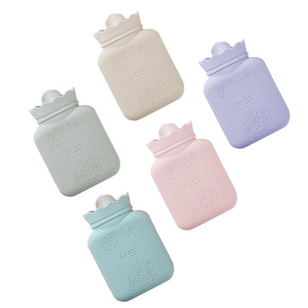 

creative silicone microwave heating winter warm water bottle portable water bag with knit cover pocket hand warmer 450ml 650ml