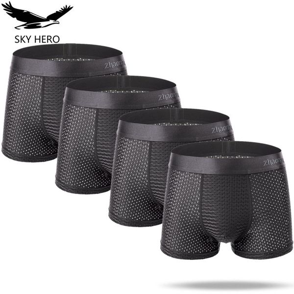 

mens underwear boxers men boxer underwear boxershort panties man boxeur homme underpants homme calzoncillos bamboo fiber shorts, Black;white