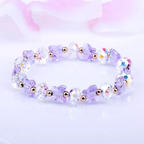 

european and american creative diy crystal butterfly austrian bracelet jewelry factory direct selling, Black