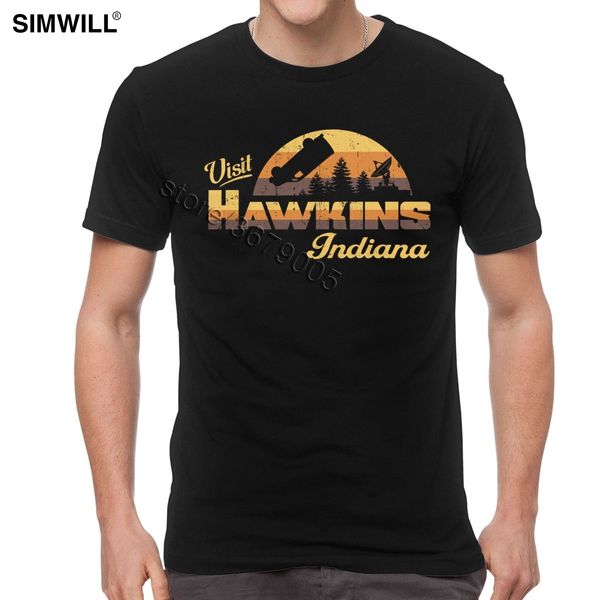 

vintage visit hawkins tshirt cool stranger things t-shirt short sleeve soft cotton casual tee tv show t shirt awesome apparel