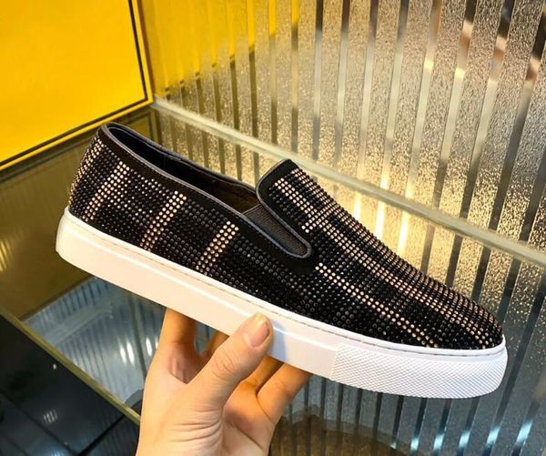 

luxury new fd mens walk dress rivet canvas genuine leather slip on casual shoes drop ship size 38-44, Black