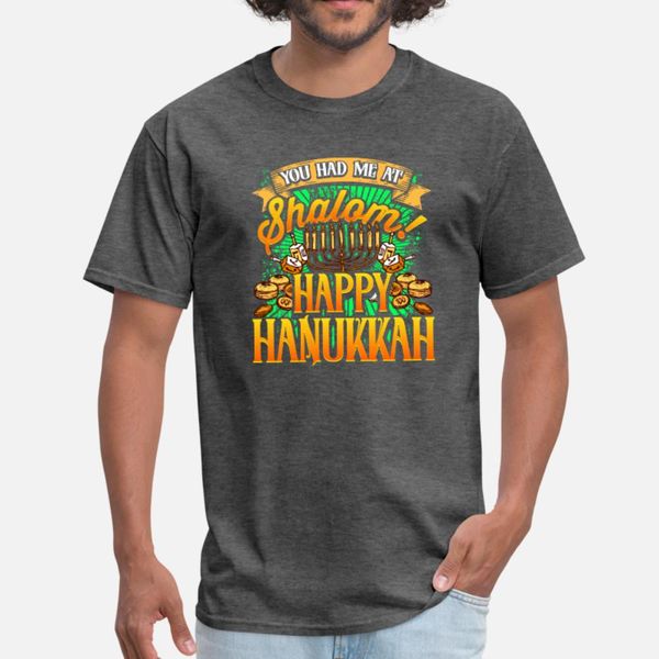 

hanukkah you had me at shalom happy hanukkah t shirt men designing cotton o-neck standard loose humor spring outfit shirt