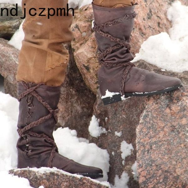 

women's boots the new winter fashion round head flat comfortable non-slip middle tube women's shoes plus size 34-48 black