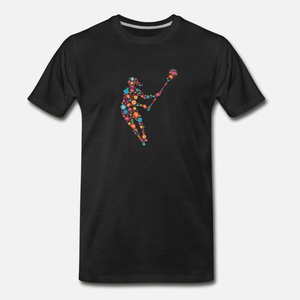 

lacrosse flower gift for lacrosse player t shirt men designs short sleeve crew neck unique fitness comical spring autumn family shirt