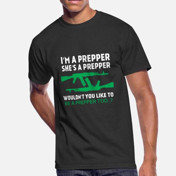

prepper gun doomsday survival gift t shirt men customize 100% cotton euro size s-3xl cool anti-wrinkle authentic summer style trend shirt